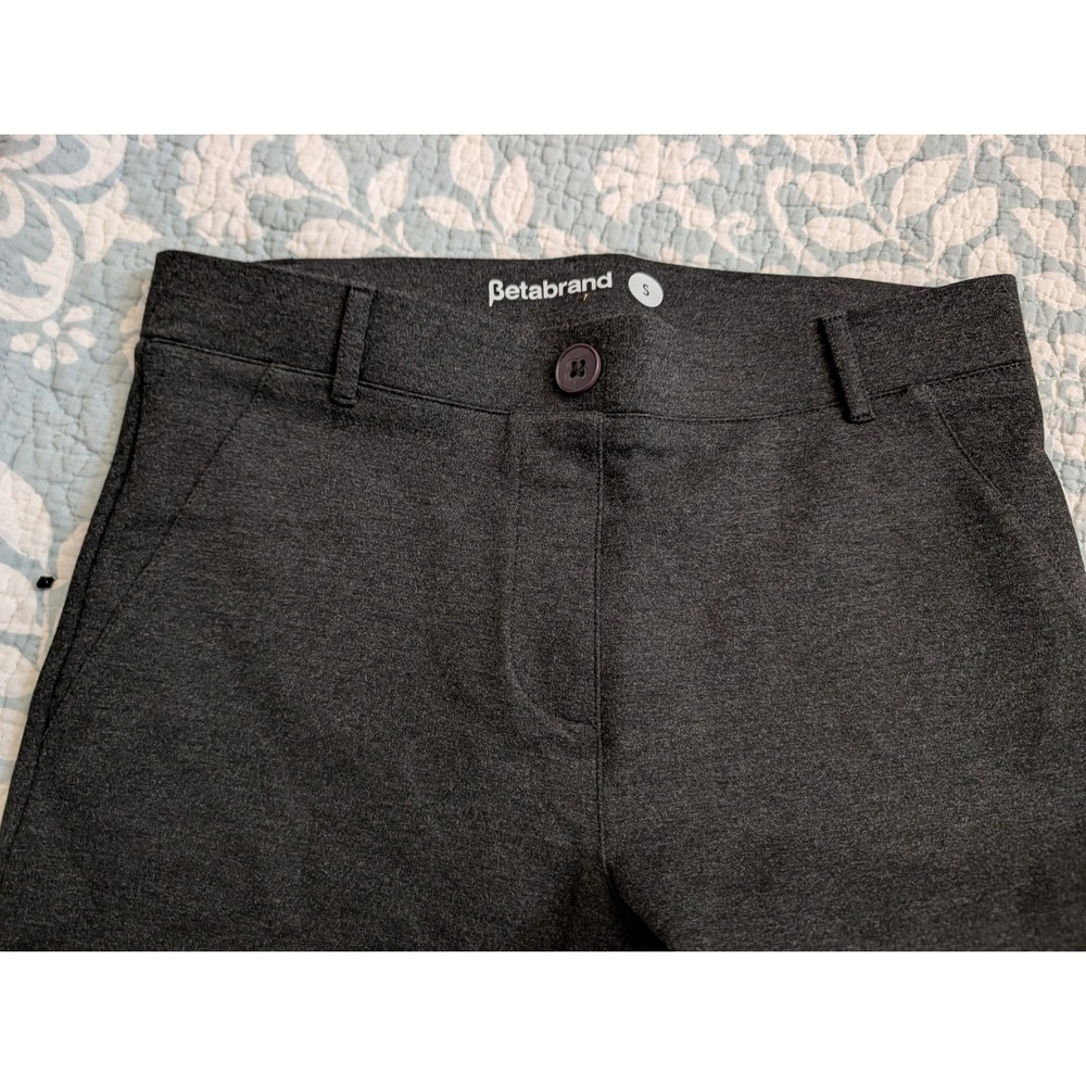 Betabrand Classic DPYP Dress Pant Yoga Pant Straight Leg Charcoal Gray Small NEW - Picture 7 of 12